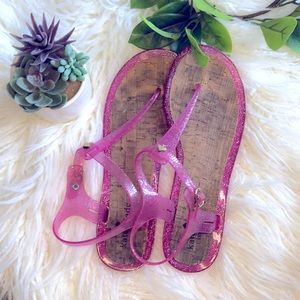 💖 Kate Spade ♠️ Pink Glitter Jelly Sandals